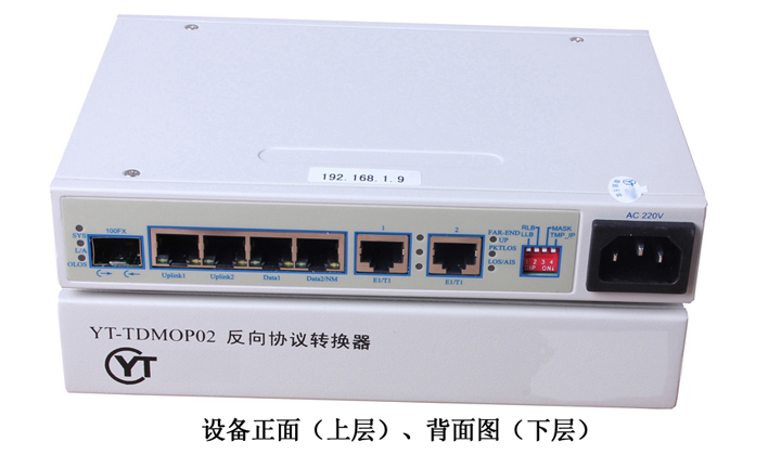 2×E1+4*10/100M以太網口 反向協議轉換器 YT-TDMOP02