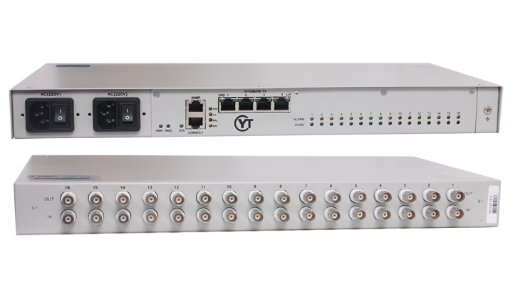 16E1及24E1至千兆以太網匯聚型轉換器YT-HX32H/YT-HX48H